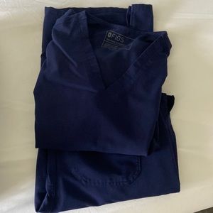 Navy blue figs scrub top and Pant